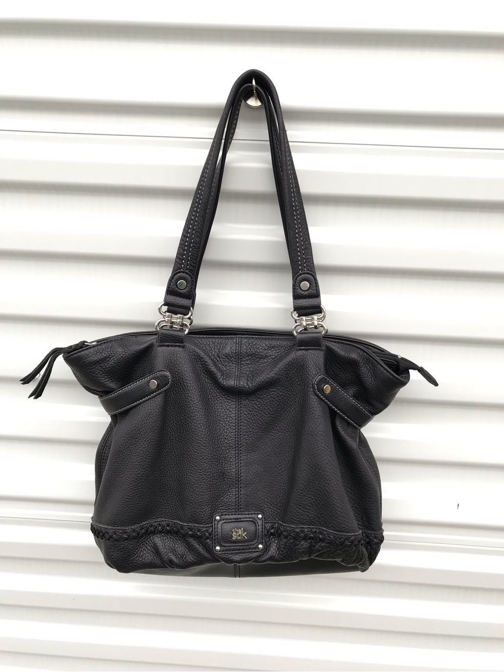 The Sak Black Pebbled Leather Shoulder Bag